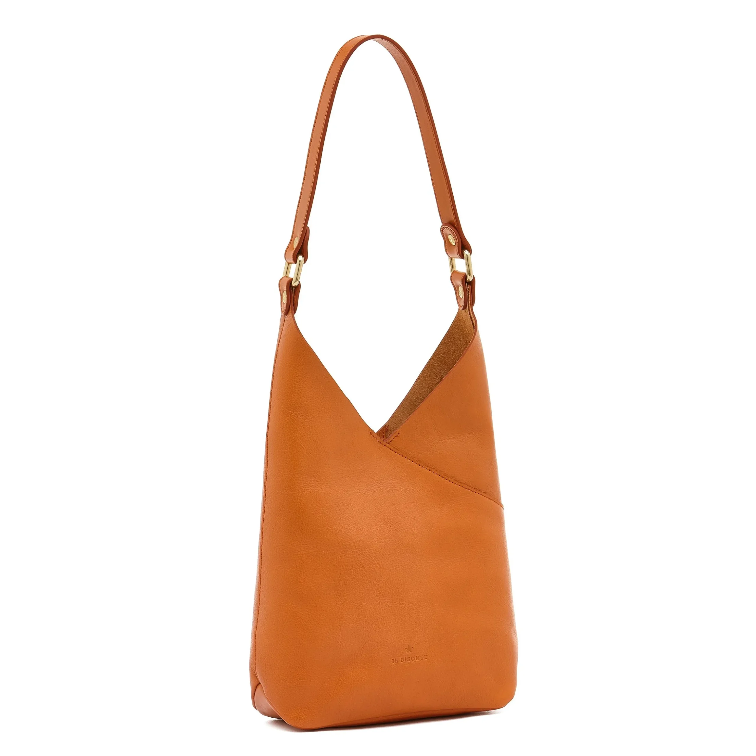 Malibu Women's shoulder bag in leather color caramel