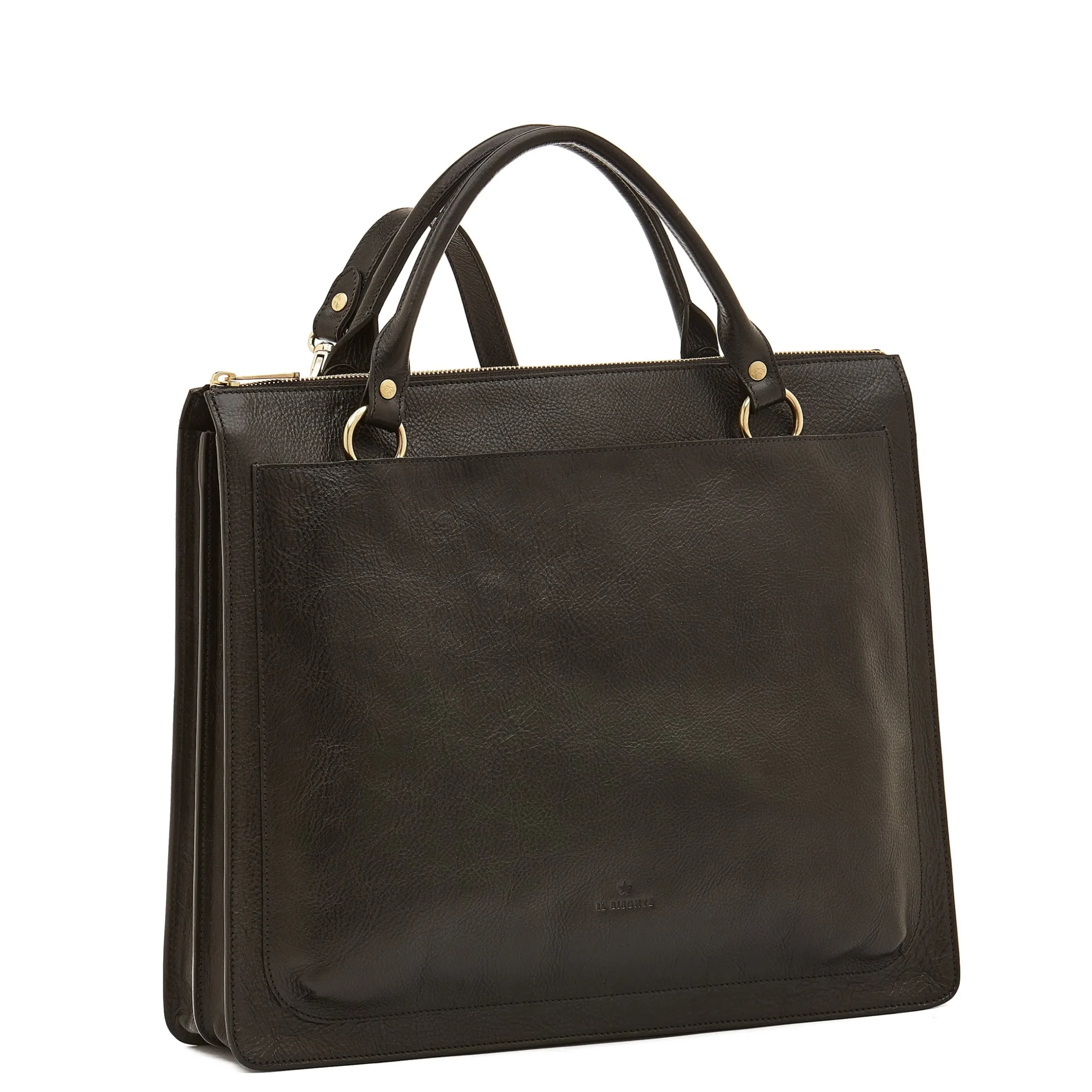 Manhattan Women's briefcase in leather color black