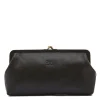 Manuela Women's clutch bag in leather color black