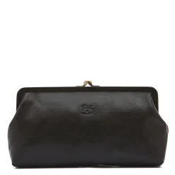 Manuela Women's clutch bag in leather color black