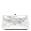 Manuela Women's clutch bag in metallic leather color metallic silver