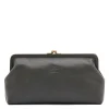 Manuela Women's clutch bag in leather color grafite