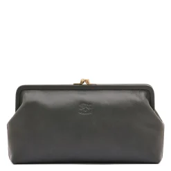 Manuela Women's clutch bag in leather color grafite