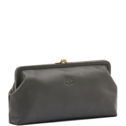 Manuela Women's clutch bag in leather color grafite