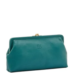 Manuela Women's clutch bag in leather color polinesia