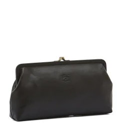 Manuela Women's clutch bag in leather color black