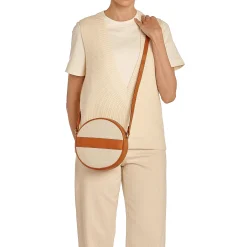 Marini Women's crossbody bag in fabric color natural / caramel
