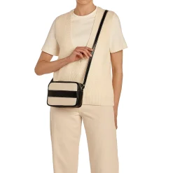 Marini Women's crossbody bag in fabric color natural / black