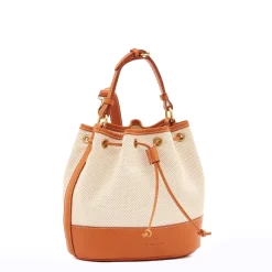 Marini Women's bucket bag in fabric color natural / caramel