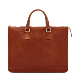 Meleto Men's briefcase in vintage leather color sepia