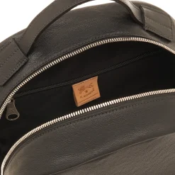 Meleto Men's backpack in leather color black