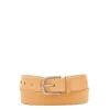 Men's belt in leather color natural