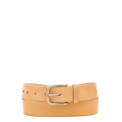 Men's belt in leather color natural