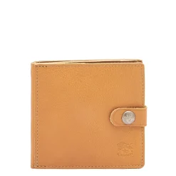 Men's bi-fold wallet in leather color natural