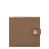 Men's bi-fold wallet in leather color light grey
