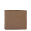 Men's bi-fold wallet in leather color light grey