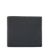 Men's bi-fold wallet in leather color blue