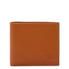 Men's bi-fold wallet in leather color caramel