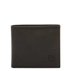 Men's bi-fold wallet in leather color black
