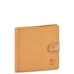 Men's bi-fold wallet in leather color natural