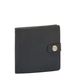 Men's bi-fold wallet in leather color blue