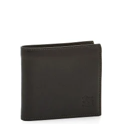 Men's bi-fold wallet in leather color black
