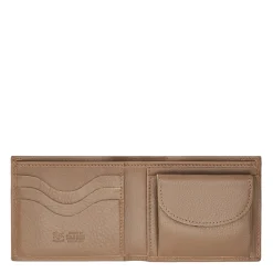 Men's bi-fold wallet in leather color light grey