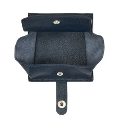 Men's bi-fold wallet in leather color blue