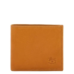Men's bi-fold wallet in vintage leather color natural