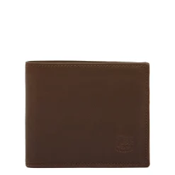 Men's bi-fold wallet in vintage leather color coffee