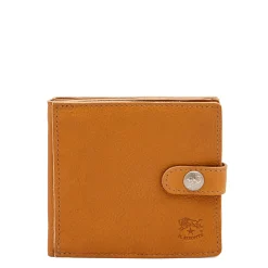 Men's bi-fold wallet in vintage leather color natural