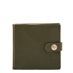 Men's bi-fold wallet in vintage leather color forest