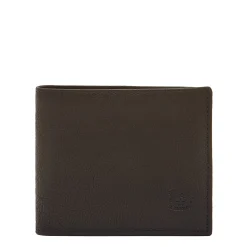 Men's bi-fold wallet in vintage leather color black