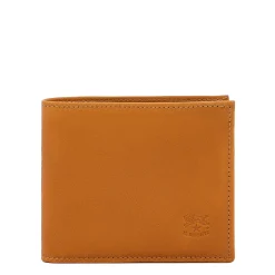 Men's bi-fold wallet in vintage leather color natural