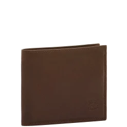 Men's bi-fold wallet in vintage leather color coffee