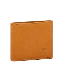 Men's bi-fold wallet in vintage leather color natural