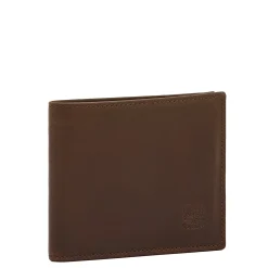 Men's bi-fold wallet in vintage leather color coffee
