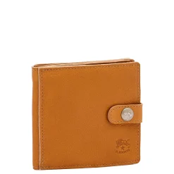 Men's bi-fold wallet in vintage leather color natural