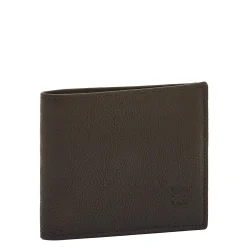 Men's bi-fold wallet in vintage leather color black