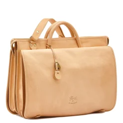 Men's briefcase in leather color natural