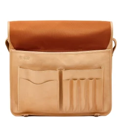 Men's briefcase in leather color natural