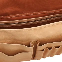 Men's briefcase in leather color natural