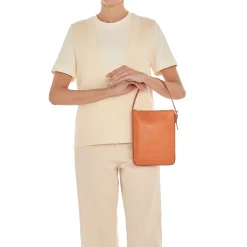 Modulo Women's crossbody bag in leather color caramel