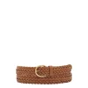 Nina Women's belt in leather color chocolate