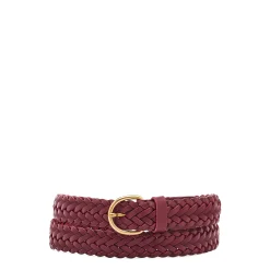 Nina Women's belt in leather color black cherry