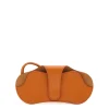 Nina Women's glasses case in leather color caramel