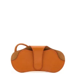 Nina Women's glasses case in leather color caramel