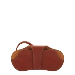 Nina Women's glasses case in vintage leather color sepia