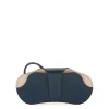Nina Women's glasses case in leather color blue