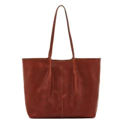 Nina Women's tote bag in vintage leather color sepia